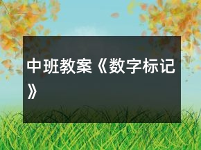 中班教案《數字標記》