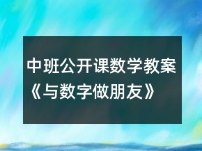 中班公開課數(shù)學(xué)教案《與數(shù)字做朋友》反思