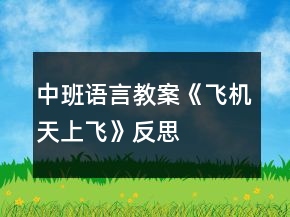 中班語言教案《飛機(jī)天上飛》反思