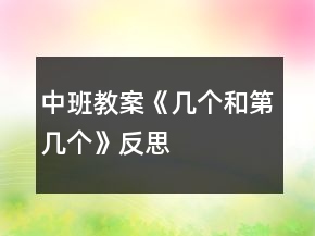 中班教案《幾個和第幾個》反思