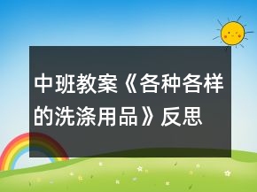 中班教案《各種各樣的洗滌用品》反思