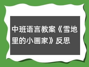 中班語(yǔ)言教案《雪地里的小畫(huà)家》反思