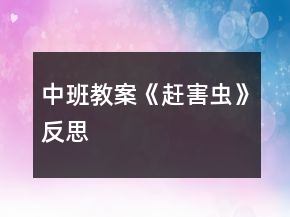 中班教案《趕害蟲(chóng)》反思
