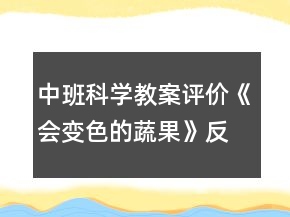 中班科學(xué)教案評(píng)價(jià)《會(huì)變色的蔬果》反思