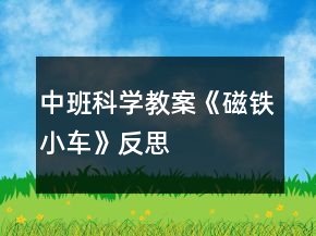 中班科學(xué)教案《磁鐵小車》反思