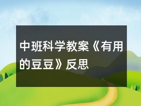 中班科學(xué)教案《有用的豆豆》反思