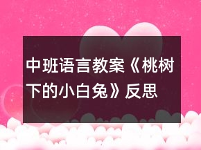 中班語言教案《桃樹下的小白兔》反思