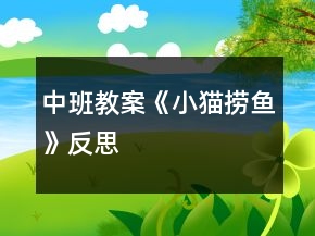 中班教案《小貓撈魚》反思