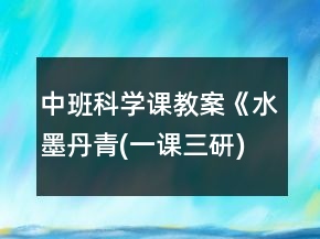 中班科學(xué)課教案《水墨丹青(一課三研)》反思