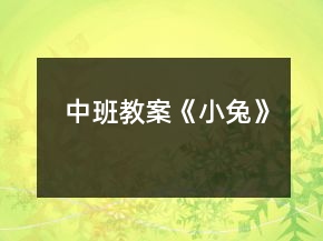 中班教案《小兔》