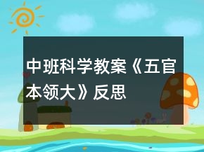 中班科學(xué)教案《五官本領(lǐng)大》反思