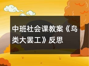 中班社會課教案《鳥類大罷工》反思