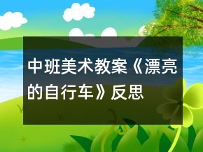 中班美術教案《漂亮的自行車》反思