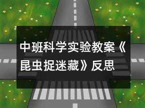 中班科學(xué)實(shí)驗(yàn)教案《昆蟲(chóng)捉迷藏》反思
