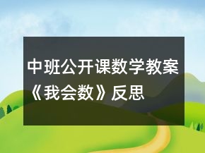 中班公開課數學教案《我會數》反思