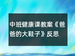 中班健康課教案《爸爸的大鞋子》反思