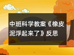 中班科學(xué)教案《橡皮泥浮起來(lái)了》反思