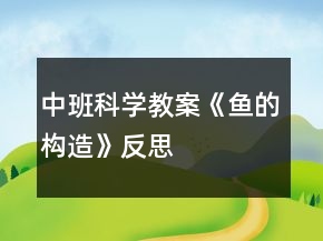 中班科學(xué)教案《魚的構(gòu)造》反思