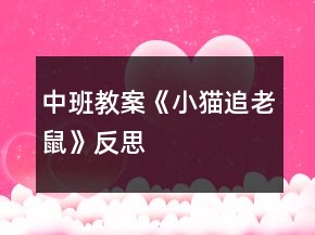 中班教案《小貓追老鼠》反思