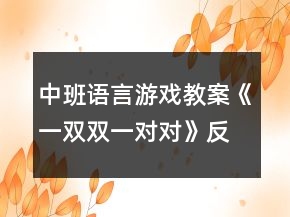 中班語言游戲教案《一雙雙一對對》反思