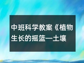 中班科學(xué)教案《植物生長的搖籃―土壤》反思