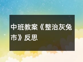 中班教案《整治灰兔市》反思