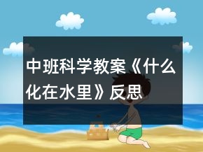 中班科學(xué)教案《什么化在水里》反思