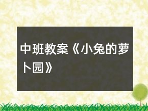 中班教案《小兔的蘿卜園》