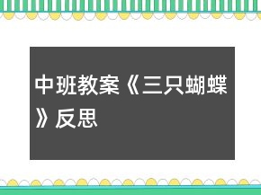 中班教案《三只蝴蝶》反思