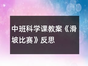 中班科學(xué)課教案《滑坡比賽》反思