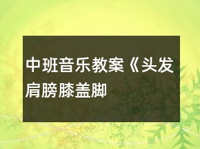 中班音樂教案《頭發(fā)、肩膀、膝蓋、腳》反思