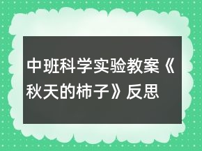 中班科學實驗教案《秋天的柿子》反思