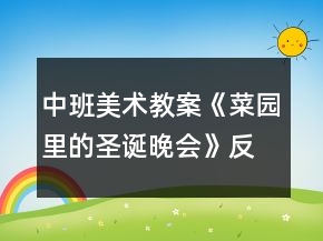 中班美術(shù)教案《菜園里的圣誕晚會》反思