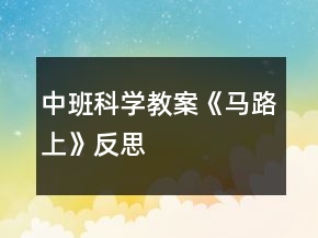 中班科學(xué)教案《馬路上》反思