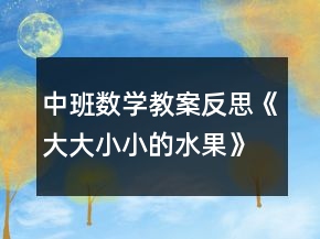 中班數(shù)學(xué)教案反思《大大小小的水果》