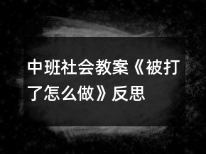 中班社會(huì)教案《被打了怎么做》反思