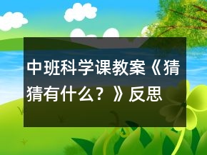 中班科學(xué)課教案《猜猜有什么？》反思