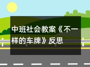 中班社會教案《不一樣的車牌》反思