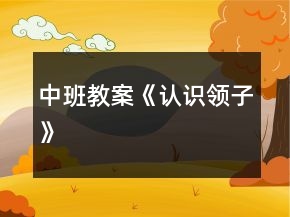中班教案《認識領(lǐng)子》