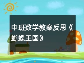 中班數(shù)學(xué)教案反思《蝴蝶王國》