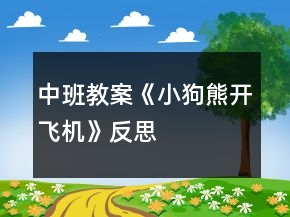 中班教案《小狗熊開飛機》反思