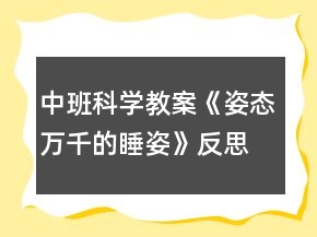 中班科學(xué)教案《姿態(tài)萬千的睡姿》反思