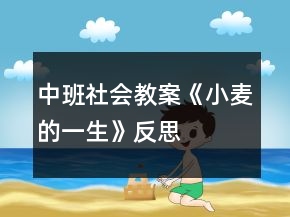 中班社會教案《小麥的一生》反思