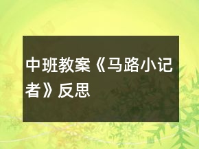 中班教案《馬路小記者》反思