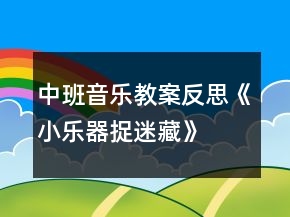中班音樂教案反思《小樂器捉迷藏》