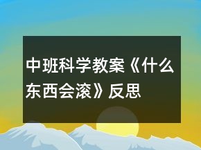 中班科學(xué)教案《什么東西會(huì)滾》反思