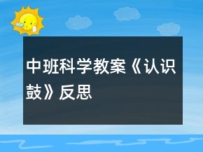 中班科學教案《認識鼓》反思