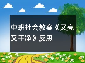 中班社會教案《又亮又干凈》反思