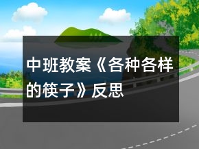 中班教案《各種各樣的筷子》反思
