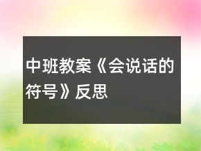 中班教案《會(huì)說(shuō)話的符號(hào)》反思
